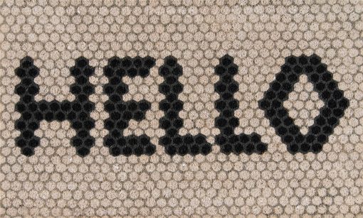 Hello Hex Tile Text Graphic Door Mat - Ivory - 1'6"x2'6"